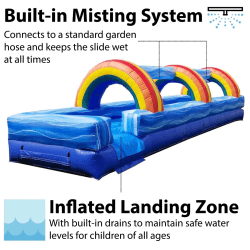 30 foot inflatable splash and ride slide blue marble graphic2 1748 1 30' Slip N Slide -Inflatable Splash and Ride Water Slide