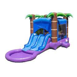 HeroKiddoEnchantedForestCommercialGradeBounceHouseWaterSli 3 Dual Lane Wet/Dry Combo Bounce House