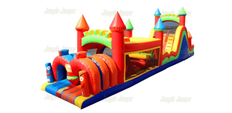 Inflatable Obstacle Course-Two Lane Castle - 60ft